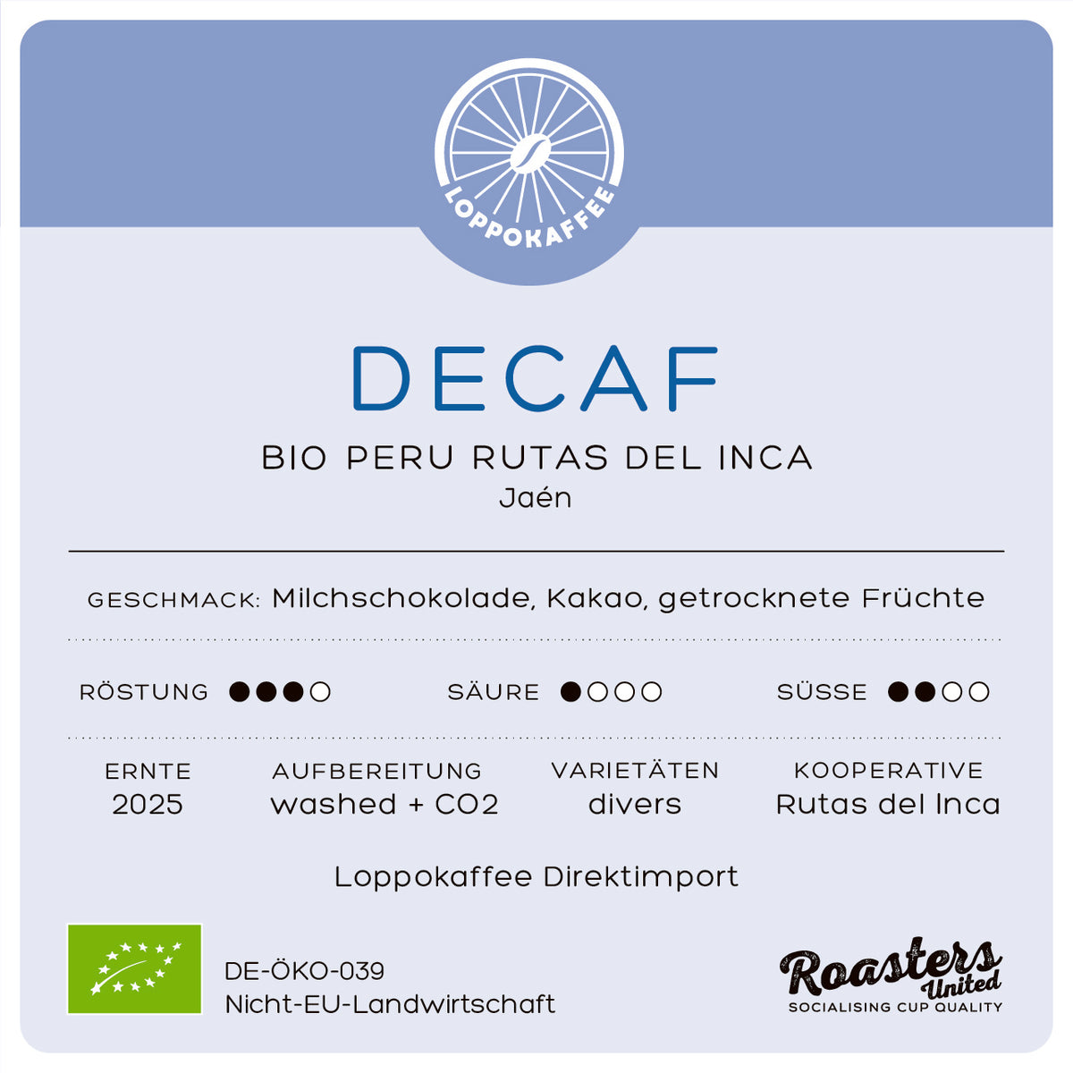 BIO DECAF Peru Rutas del Inca Ernte 2025