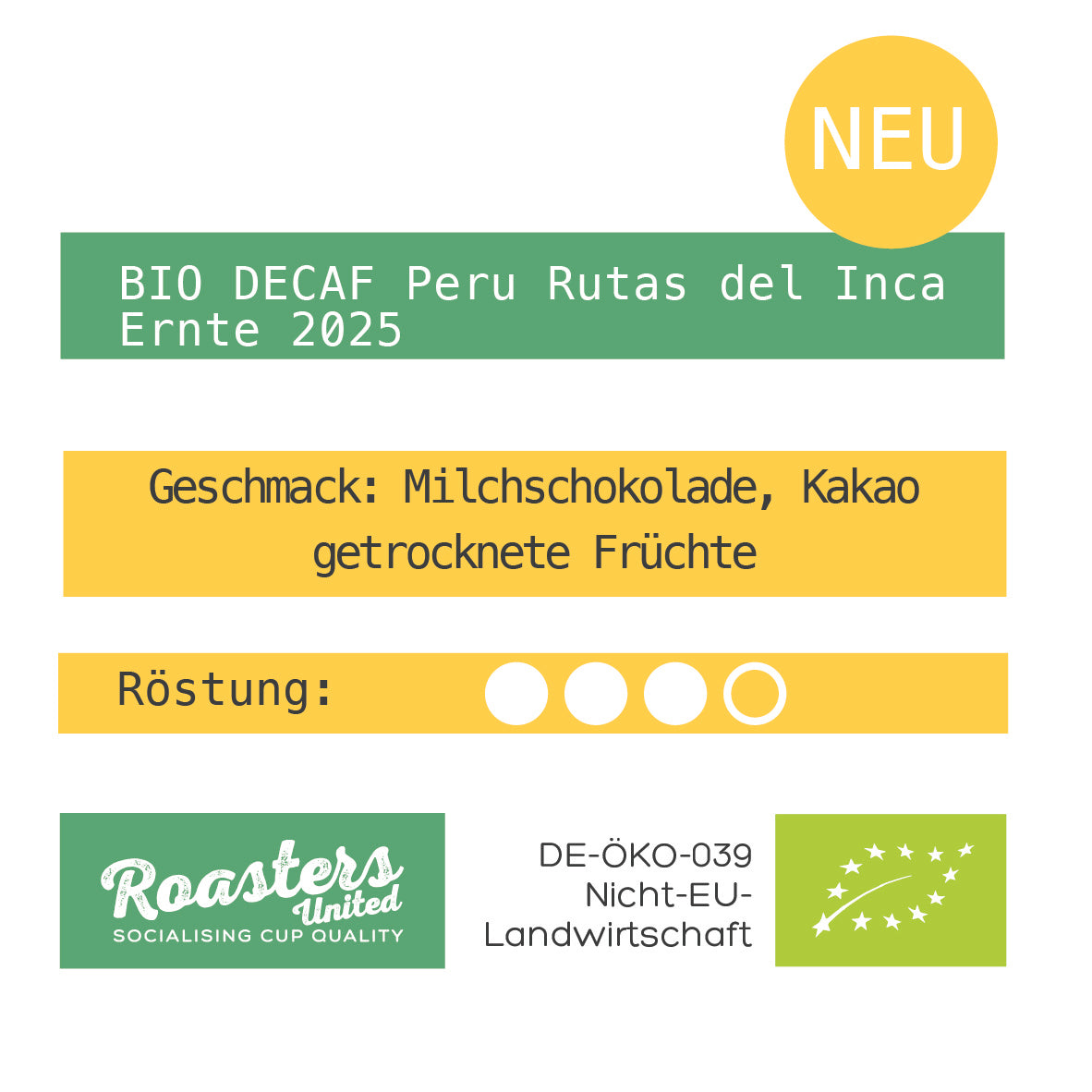 BIO DECAF Peru Rutas del Inca Ernte 2025