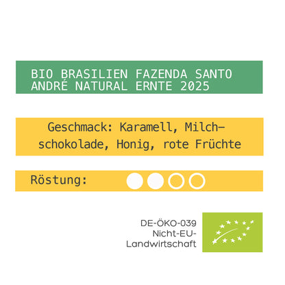 BIO BRASILIEN FAZENDA SANTO ANDRÉ natural Ernte 2025