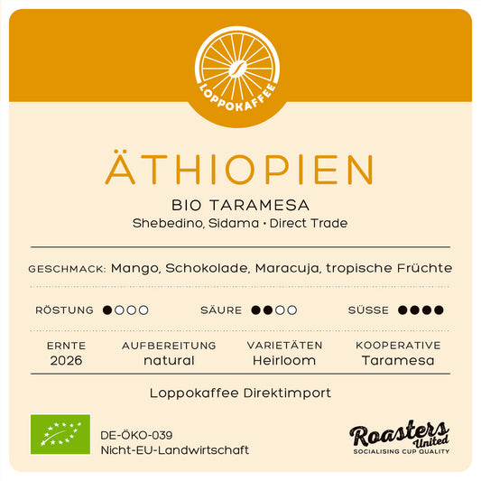 BIO ÄTHIOPIEN TARAMESA (natural) Ernte 2026